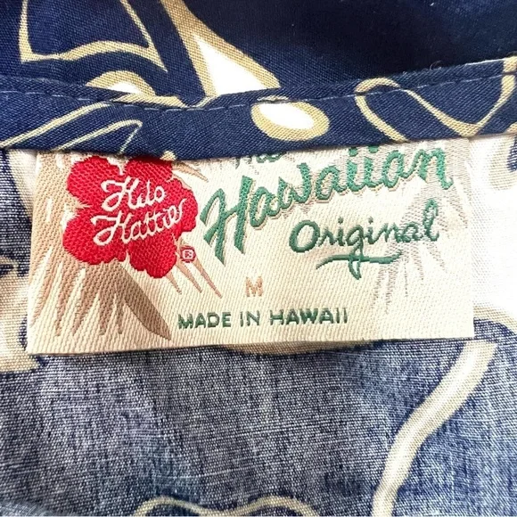 Hilo Hattie Vintage Hibiscus Tropical Cotton Navy Blue Wrap Skirt Women’s Medium - Picture 6 of 6